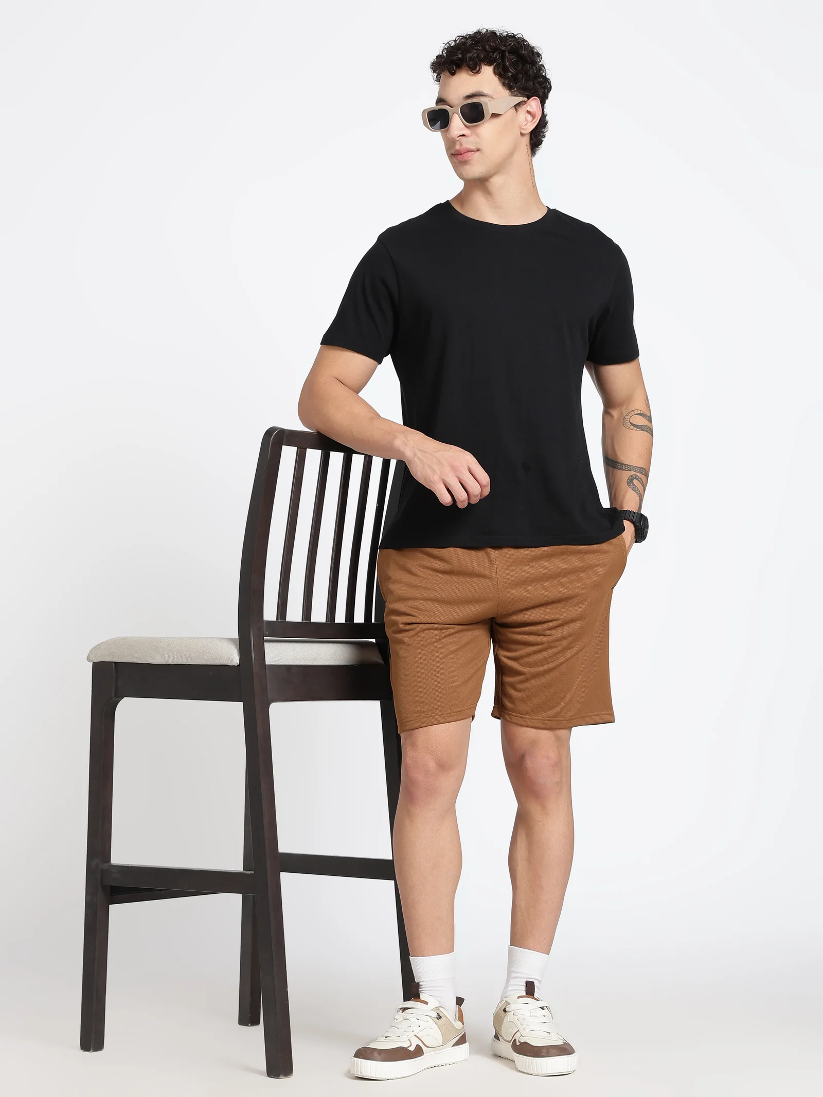 Polyester Shorts(Light Brown)